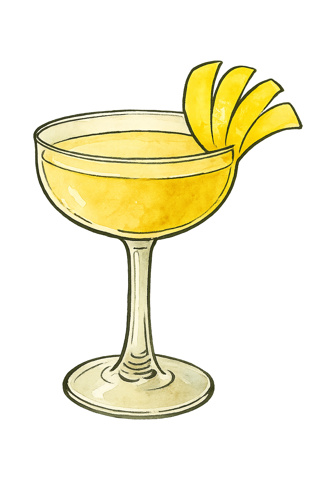 Between the Sheets cocktail illustration