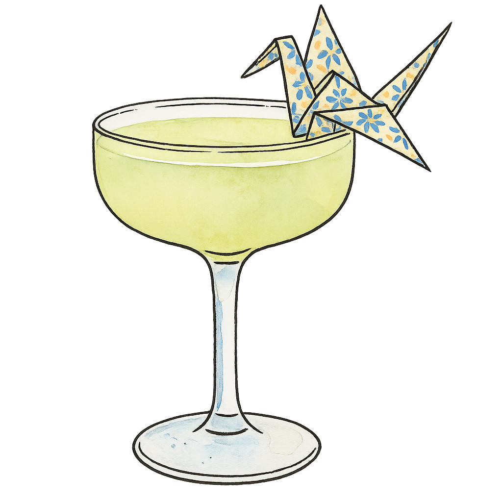 Paper Crane cocktail illustration