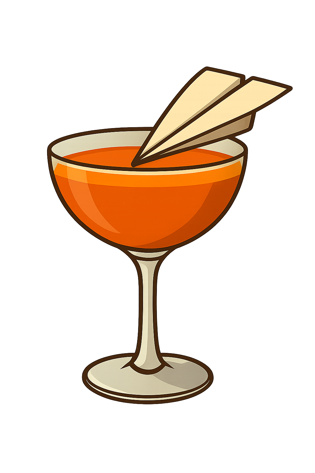 Paper Plane cocktail illustration